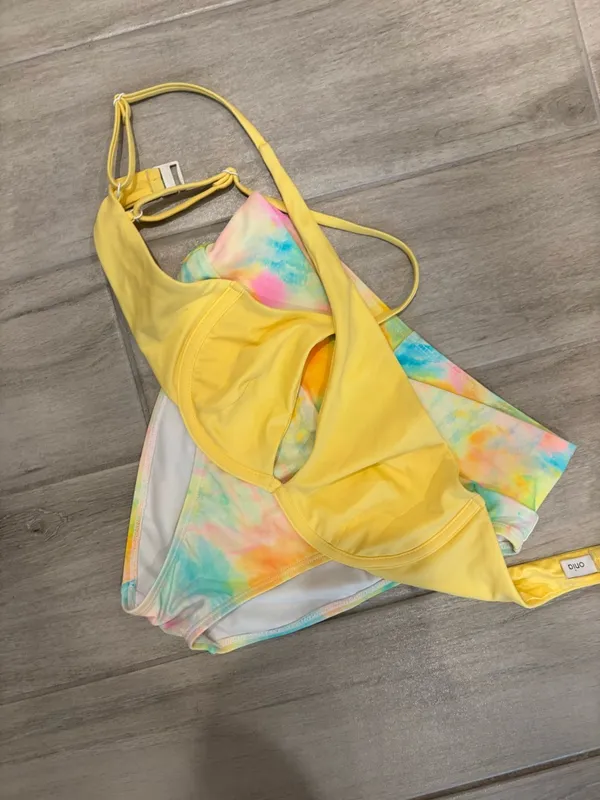 Onia yellow bikini top with tie dye bottoms size Small‎ - Image 7