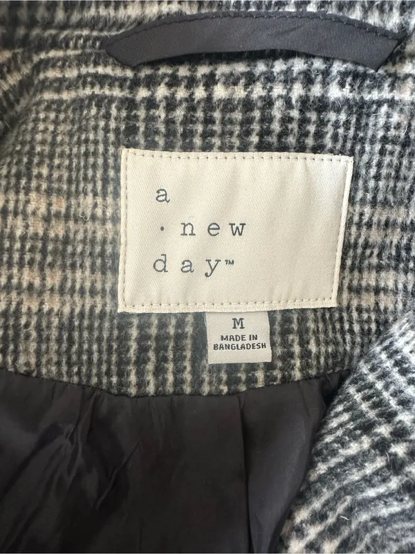 a new day Gray Plaid Belted Coat - Image 7