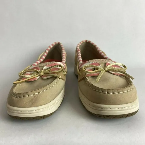Sperry Top‎ Sider Angelfish Boat Shoes Women 6 Leather Cream Pink Nautical Flats - Image 3