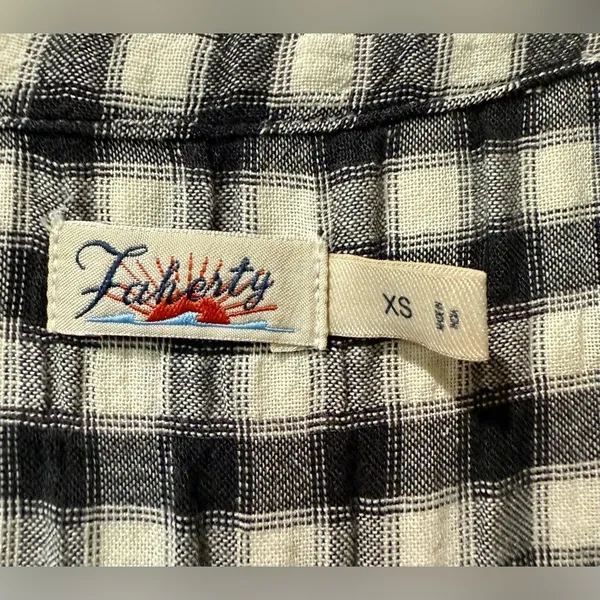 Faherty Isha Sleeveless Gingham Plaid Black / White‎ Shift Dress Size XS $178 - Image 6