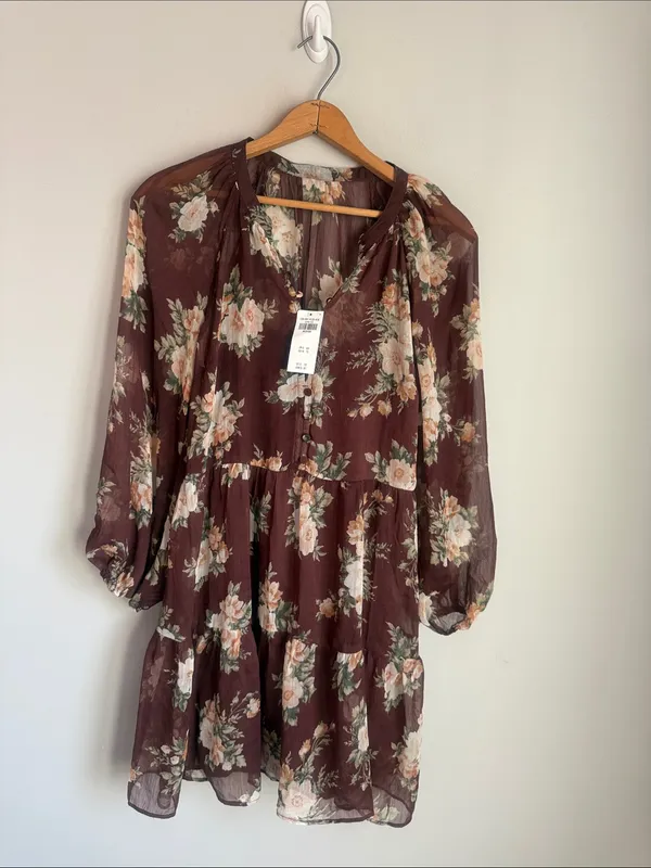 NEW Abercrombie & Fitch chiffon mini dress Medium - Image 2