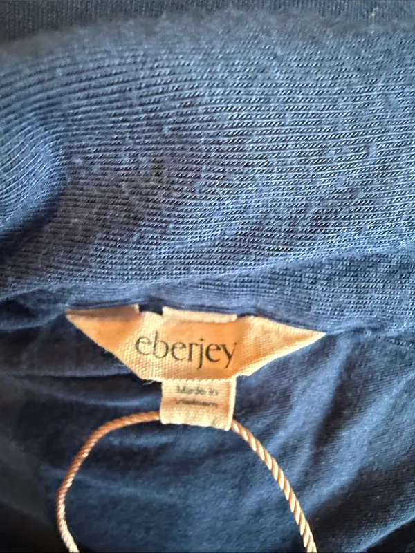Eberjey Gisele navy blue jersey piped pajama top - Image 5