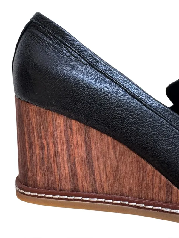 Like New Sanctuary Leather Cadence Wedge Loafers Black Size 8.5 - Image 6