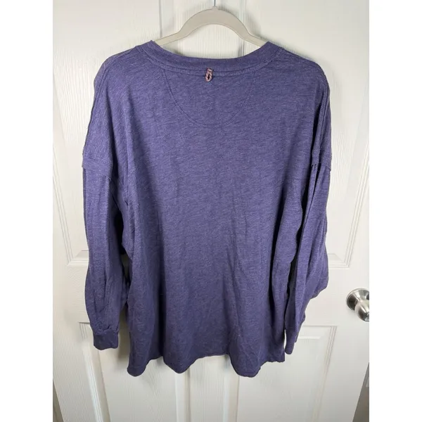 FP Movement Free People Shirt Womens Small Purple Long Sleeve Henley Tunic Boho - Image 6