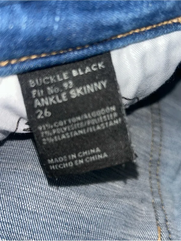 Buckle Black Women’s Ankle Skinny Denim Jeans Fit 93 Sz 26 Inch - Image 7