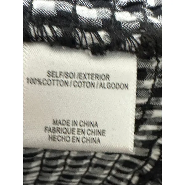 WAYF Dress Women MEDIUM NWT Black White‎ Gingham Smocked Off Shoulder Mini - Image 7