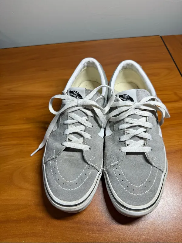 Vans Sk8‎ Low "Drizzle" Suede Sneaker Low Top Grey White Leather Skate W9 - Image 2