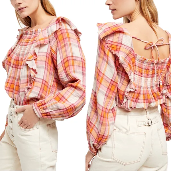 Free People Siena Plaid Pullover Top - Image 7