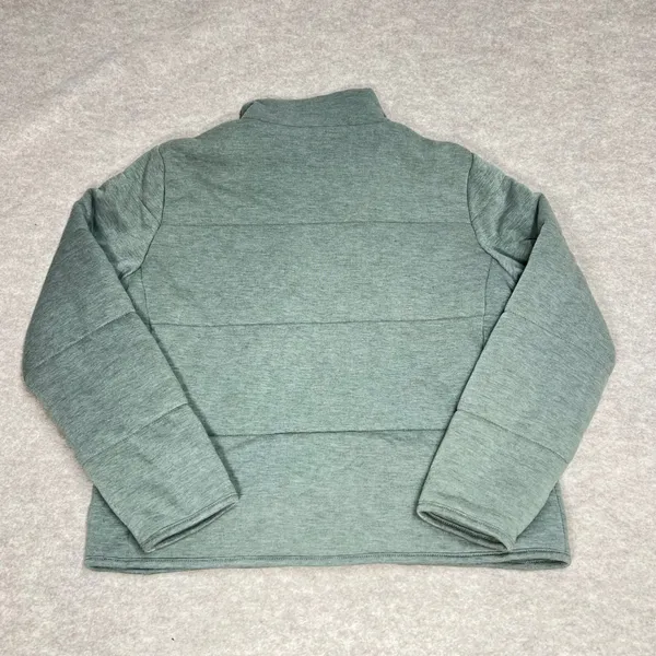 Three Dots Womens‎ Sage Green Quilted Full Zip Puffer Jacket Sz Small EUC - Image 2