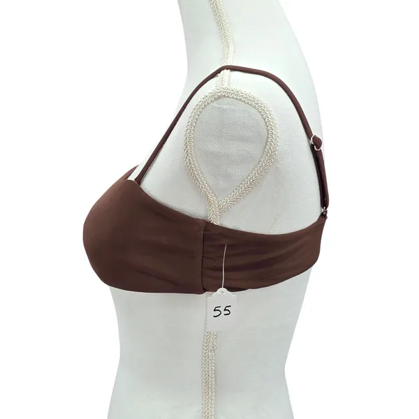 Y2K Coquette Barbie Cottage Brown Mermaid Retro Swimwear Bikini Top Medium‎ - Image 3
