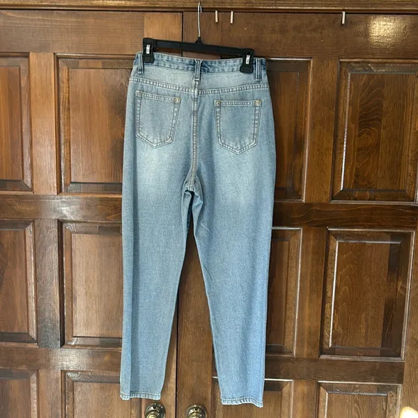 Nasty Gal Two Tones Mom Blue Jeans‎ Women’s Size 2 Inside Out Denim - Image 3