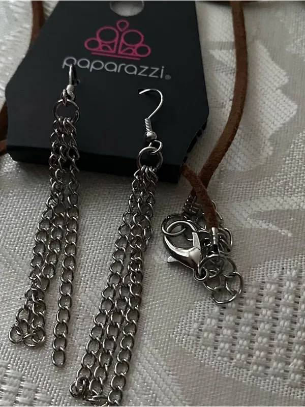 Paparazzi Necklace & Earrings Set Enchantingly Tribal Turquoise Western - Image 9