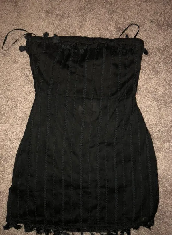 These Three Boutique Black Fringe Dress - Image 2