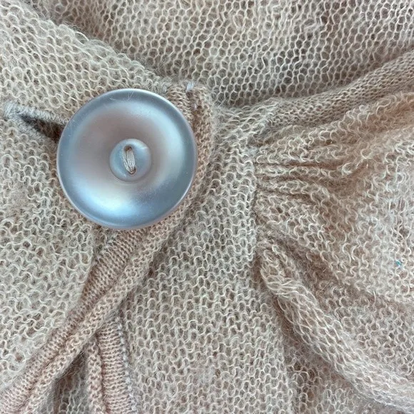 Anthropologie Pink Sheer Knit Long Sleeve Sweater By Guinevere M - Image 6