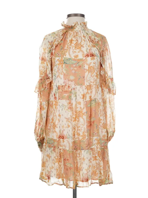 Sézane Estel Dress in Camel Patchwork - Image 3