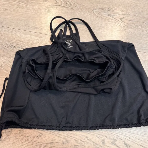 Champion‎ C9 Tank Top Womens Size Small S Black Built in Bra Drawstring Bottom - Image 5