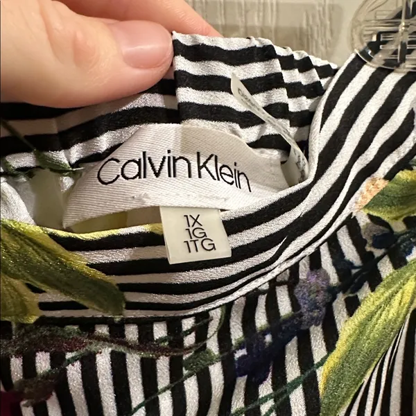 Calvin Klein Striped & Floral Midi Skirt - Image 3