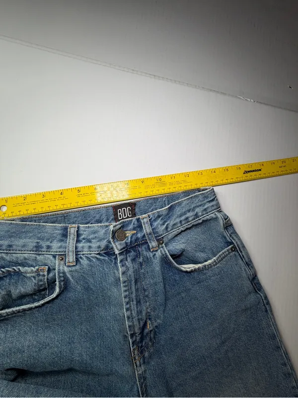 BDG skater baggy Wide Leg Denim Jeans in Light Blue with Frayed Hem - Image 6