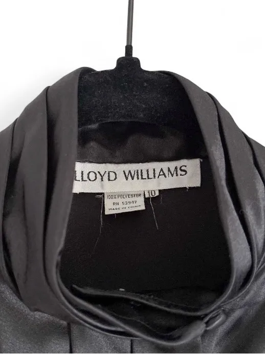 Vintage Women's Black Satin Blouse with Pleated Front Women’s Sz 10 Classic Chic - Image 5