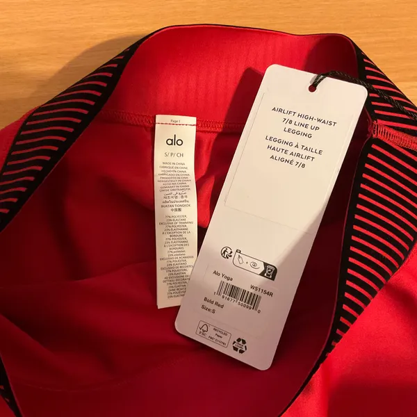 Alo Yoga Airlift High-Waist 7/8 Line Up Legging Bold Red S - Image 3