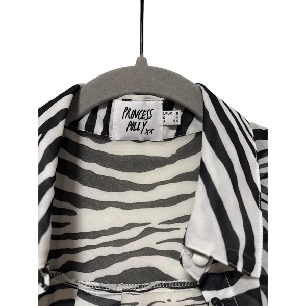 Princess Polly Zebra Print Button Down Shirt S - Image 3