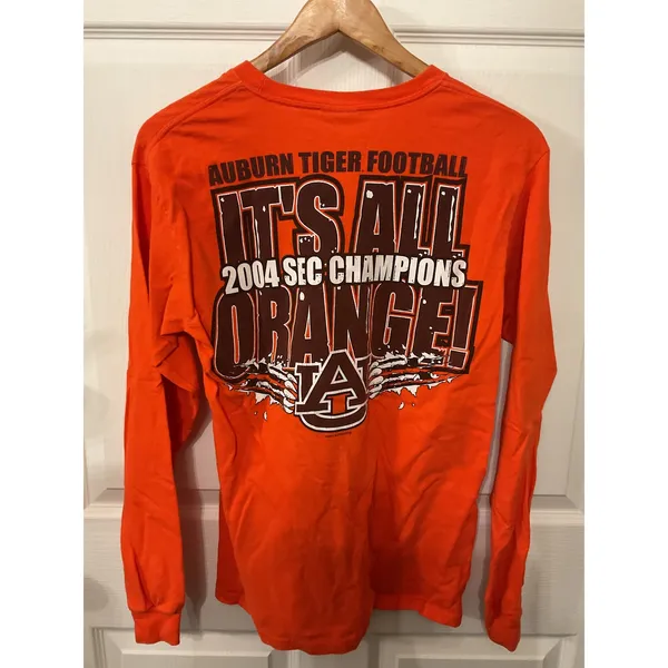 Vintage 2004 Auburn Tigers SEC Champions Hanes Long Sleeve T-Shirt Small - Image 5