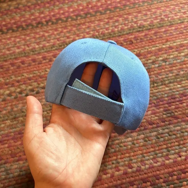 BLUE BASEBALL DAD HAT W FLOWER EMBROIDERY - Image 4