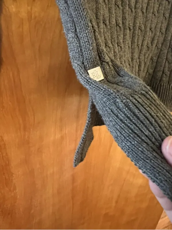 Lauren Ralph Lauren Women's Ribbed Sweater LRL Light Gray Grey NWT Size XS - Image 6