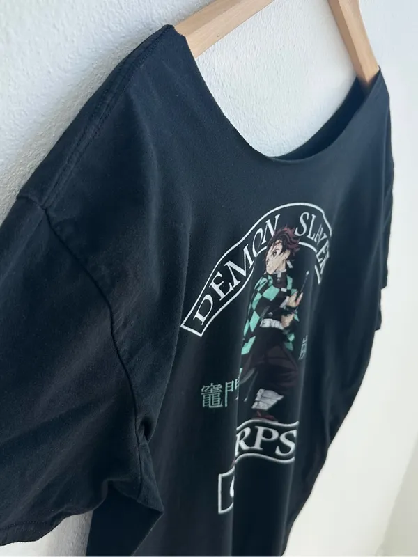 Demon Slayer Off The Shoulder Anime Graphic T-shirt - Image 4