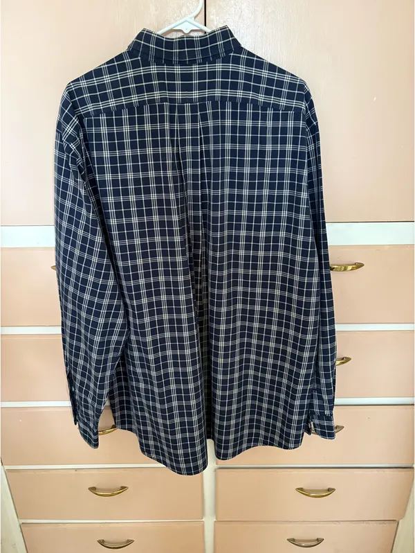 Polo by Ralph Lauren Whitfield Men’s XL Blue Plaid - Button Front Shirt 100% Cotton - Image 2