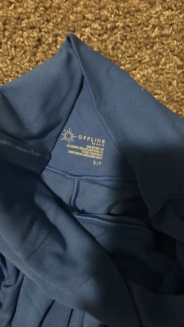 Blue Crossover Leggings Size Small - Image 2