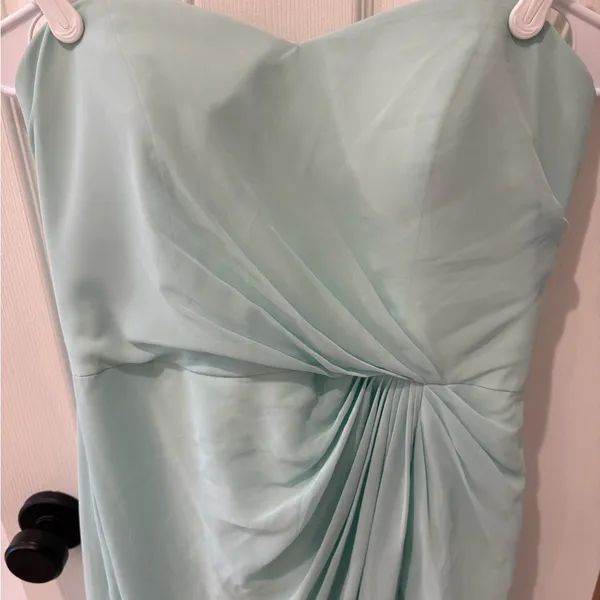 Bill Levkoff Strapless Mint Green Dress - Image 3