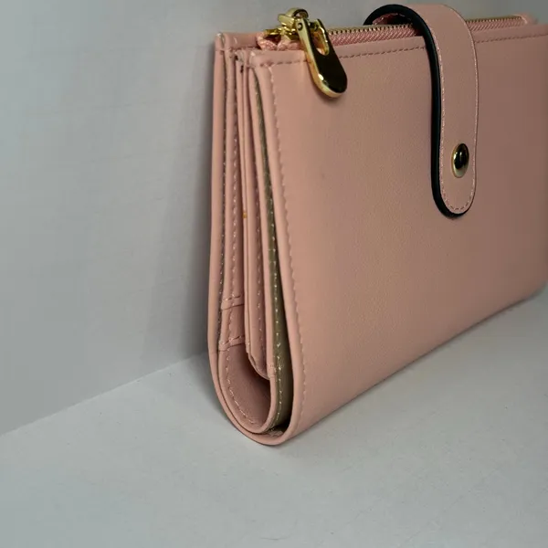 Blush Pink Bi-Fold Wallet with Zip Coin Pocket & Card Organizer NEW - Image 2