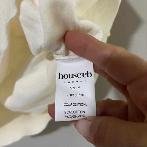 House of CB CLEMENTINE Ivory Cashmere Draped Tank And Scarf Size M - Image 7