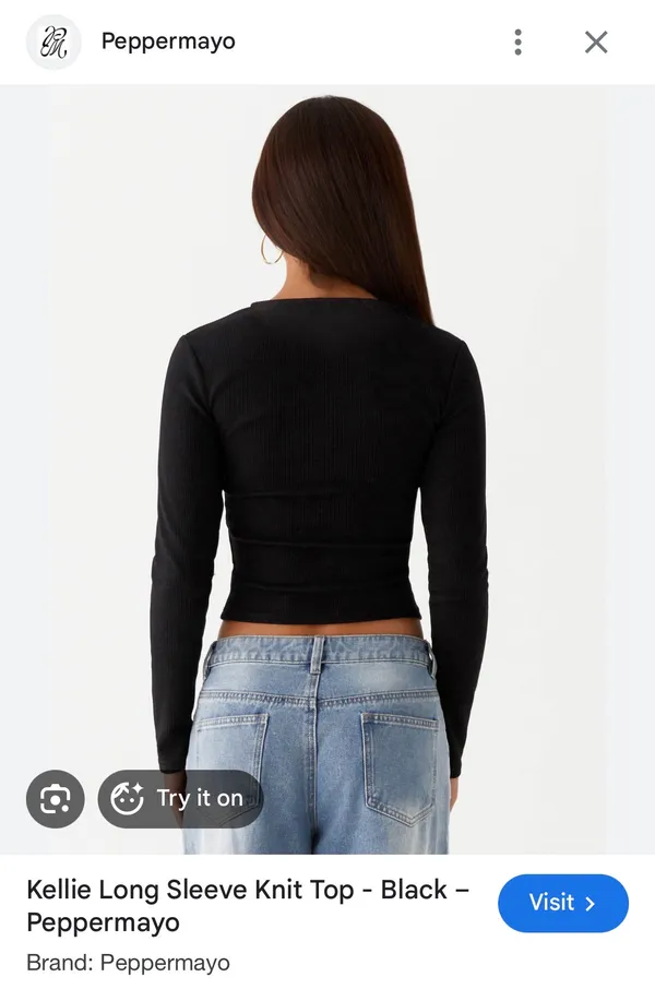 Peppermayo Black Long Sleeve Top - Image 3