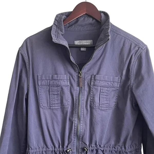 Gander Mountain Women Utility Jacket‎ M Blue Zip Hiking Camping Gorpcore Outdoor - Image 3