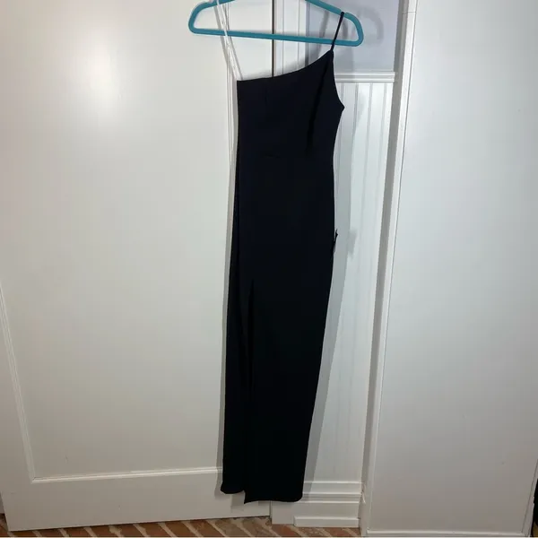Lulus Keeper of My Heart Black One-Shoulder Maxi Dress size xs new nwt sexy - Image 2