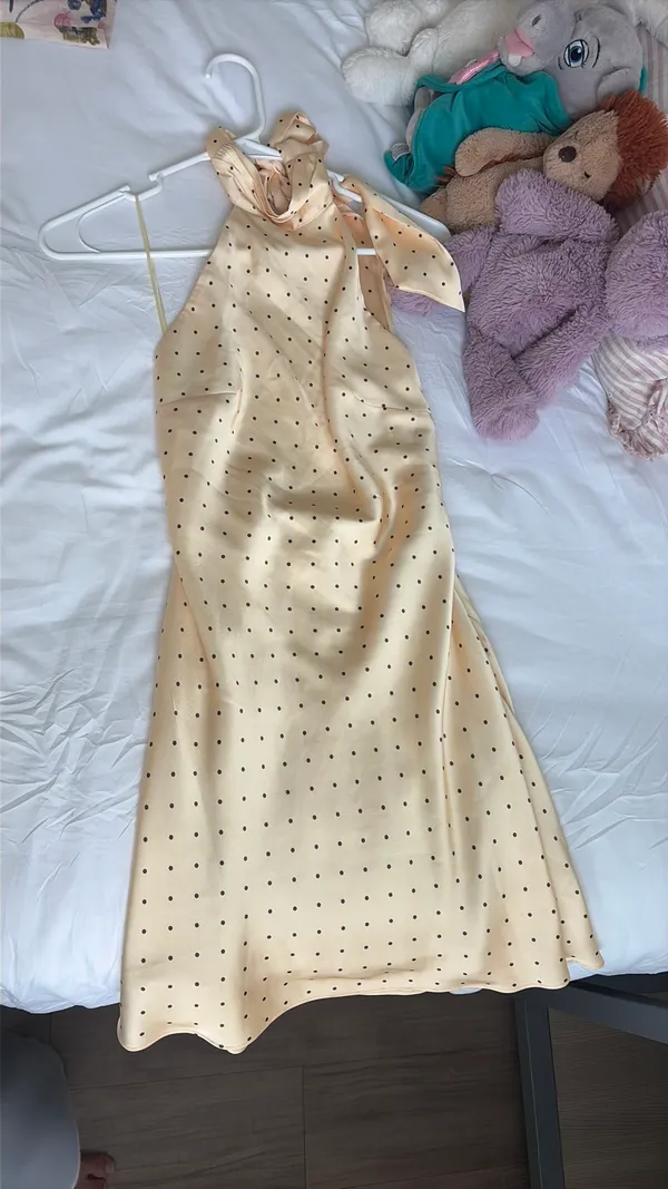 Revolve Stevie Halter Mini Dress in Yellow & Brown Dot MORE TO COME - Image 3