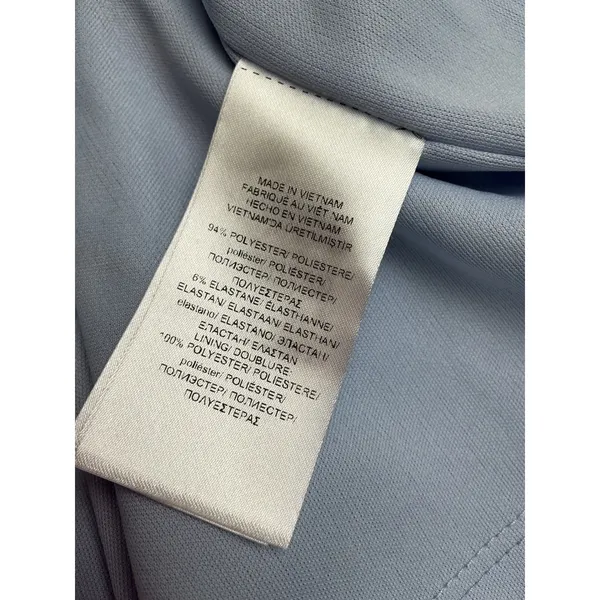 Lauren Ralph Lauren Light Blue Bell Sleeve Shift Dress Size‎ 10 Boat Neck Crepe - Image 6