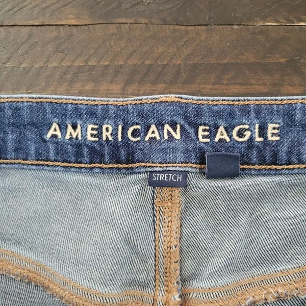 American Eagle Super High Rise Distressed Baggy Wide Leg Jeans Womens 14 Long - Image 9