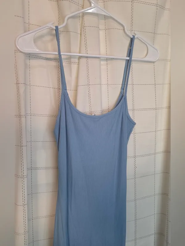 REORIA Women's Basic Lounge Dress Blue Size L - Image 7