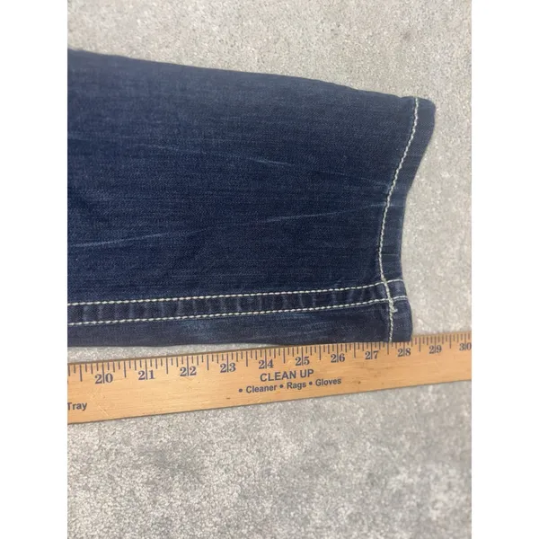 BKE Jeans Women's 27x28 Sabrina Stretch‎ Straight Dark Wash Denim Distress Crop - Image 10