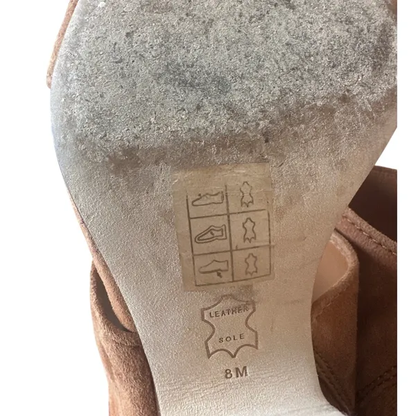 Tory Burch Selby Block Heel Sandals Ambra‎ Suede 75mm Size 8 - Image 13