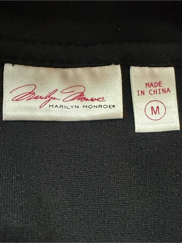 Marilyn Monroe Black Gold Grommet Zip Mini Skirt Size M Y2K Moto Grunge - Image 6