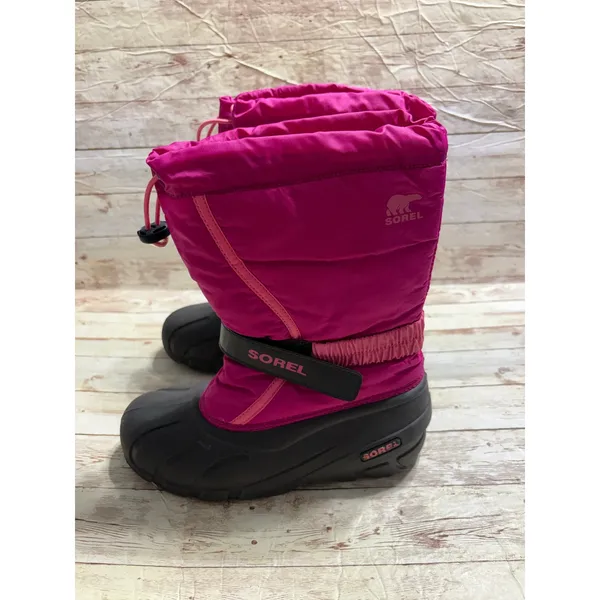 Sorel Flurry Weather Resistant Snow Boots Women's Size 6 Pink Rubber Sole - Image 3