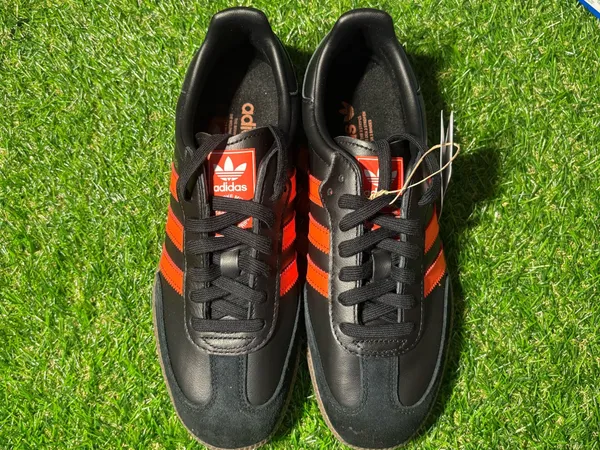 Adidas Sambas. Black and orange. Men’s 7.5, women’s 8.5. - Image 2