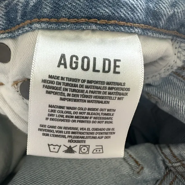 Agolde Dame high-waisted denim shorts Sz 26 Turn On Hem Cotton Preppy - Image 9