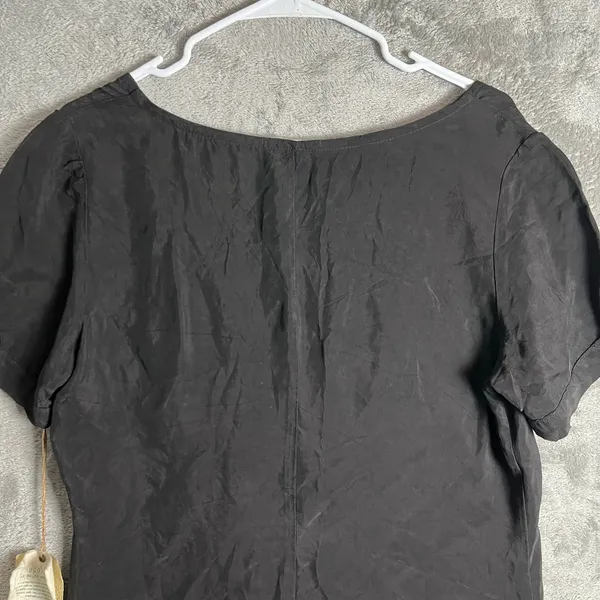 Ecoskin Black Cupro Tunic Dress Minimal Lagenlook Artsy Size‎ Large New - Image 4
