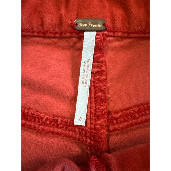 NWOT Free People High‎ Time Velvet Kick Flare Pants Red Dahlia Size 8 (fits 6) - Image 8