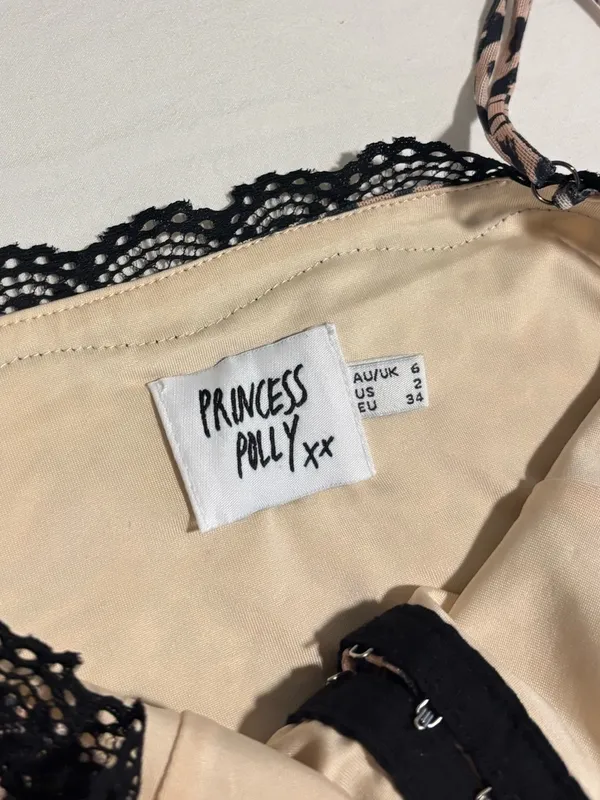 Princess Polly Black & Tan Lace Trim Animal Cami - Image 3